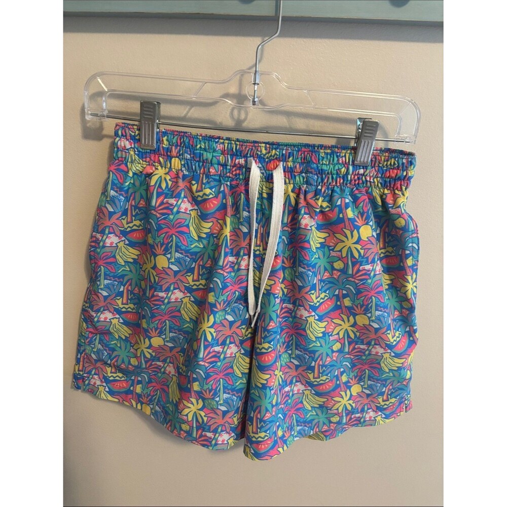 Chubbies kids Tropical Print Drawstring Swim Shorts in Bright Multi size large